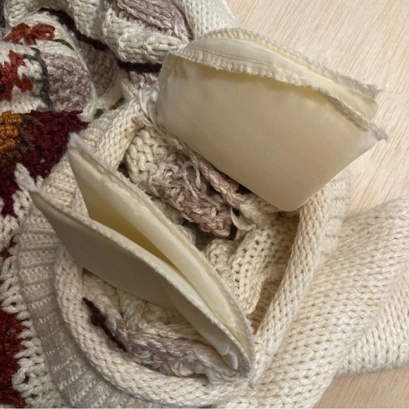 Vintage chunky 3D look Fall floral sweater size L - Picture 13 of 16